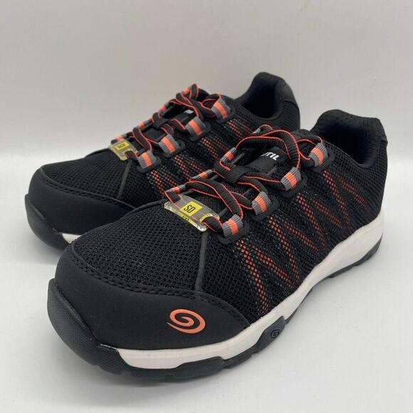 Nautilus Accelerator Women's US 6B Work Shoes Black Red Composite Safety Toe - Picture 3 of 11